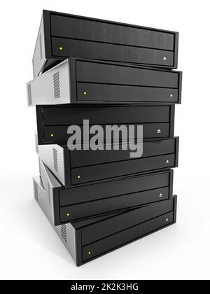 Internal disc drives stack. 3D illustration Stock Photo