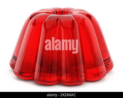 Red jelly isolated on white background. 3D illustration Stock Photo