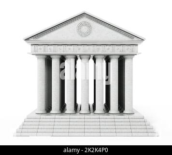 Old Greek temple isolated on white background. 3D illustration Stock Photo