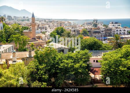 View of old town of Kyrenia. Cyprus Stock Photo