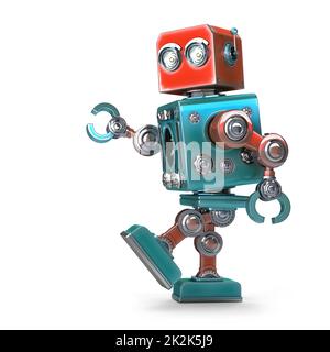 Walking Robot. Isolated. Contains clipping path Stock Photo