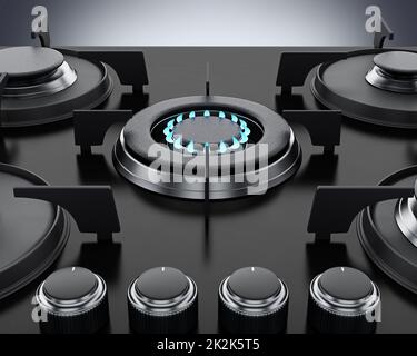 Modern stove isolated on white background. 3D illustration Stock Photo