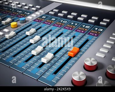 Professional digital studio equalizer. 3D illustration Stock Photo