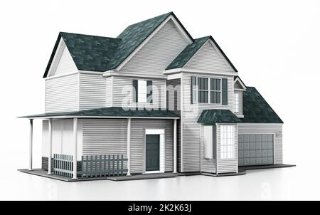 Luxurious modern house isolated on white background. 3D illustration ...
