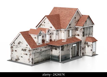 house isolated on white background 3d illustration Stock Photo - Alamy