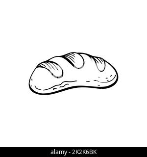 Loaf of bread french baguette thin white lines on a textural dark ...