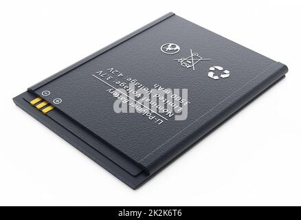 Spare smartphone lithium ion battery. 3D illustration Stock Photo