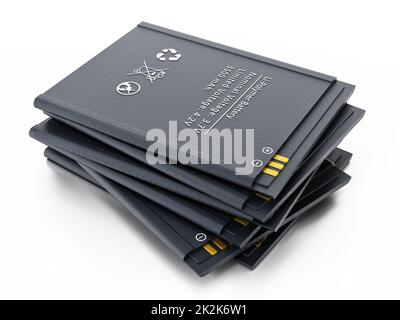 Spare smartphone lithium ion battery. 3D illustration Stock Photo