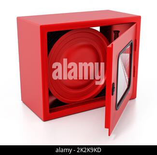 Fire cabinet isolated on white background. 3D illustration Stock Photo