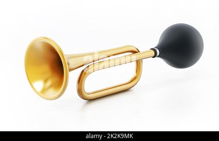 Bicycle horn isolated on white background. 3D illustration Stock Photo