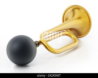 Bicycle horn isolated on white background. 3D illustration Stock Photo