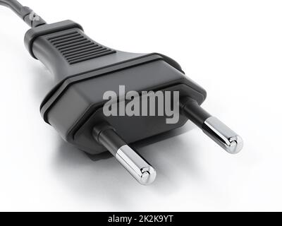 Type C Europe electric plug isolated on white background. 3D illustration Stock Photo