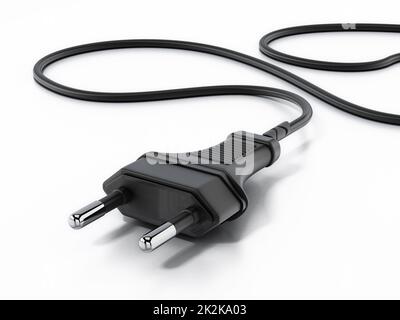 Type C Europe electric plug isolated on white background. 3D illustration Stock Photo