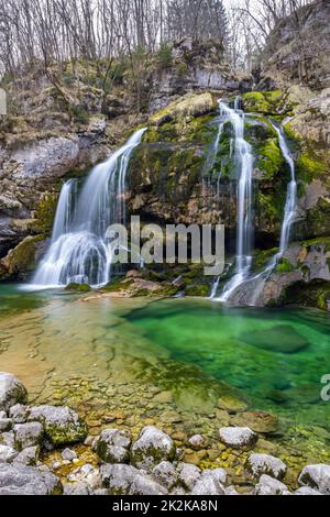 Waterfall Virje (Slap Virje), Triglavski national park, Slovenia Stock Photo