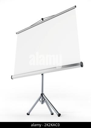 Projection screen isolated on white background. 3D illustration Stock Photo