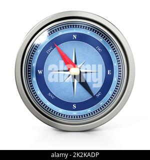 Vintage compass isolated on white background. 3D illustration Stock Photo