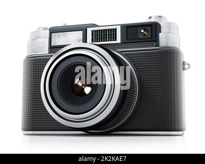 Vintage camera isolated on white background. 3D illustration Stock Photo