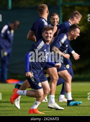 Scotland's Billy Gilmour during a training session at Oriam, Edinburgh. Picture date: Friday September 23, 2022. Stock Photo