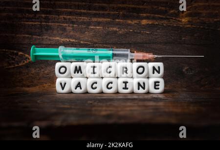 Corona virus Covid-19 vaccine text background Stock Photo