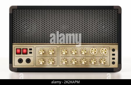 Generic guitar amplifier isolated on white background. 3D illustration Stock Photo