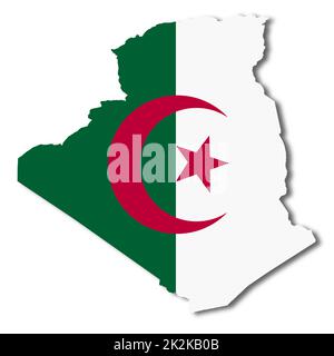 Algeria map on white background 3d illustration with clipping path Stock Photo