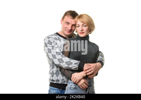 Portrait of a thirty-five-year-old couple of Slavic appearance Stock Photo