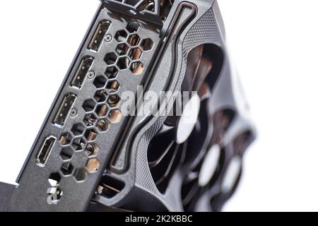 Computer graphics card on a desk Stock Photo