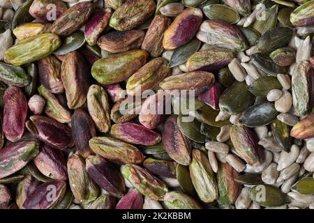 Nuts and seed in boxes Stock Photo