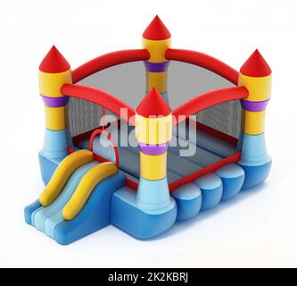 Bounce house isolated on white background. 3D illustration Stock Photo