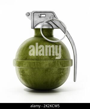 Grenade on a white background. 3d illustration Stock Photo - Alamy