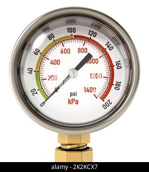 Air pressure meter isolated on white background. 3D illustration Stock Photo