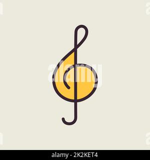 Treble clef vector icon. Music sign Stock Photo