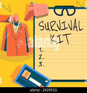 Word writing text Survival Kit. Business photo showcasing