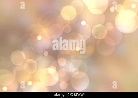 Abstract festive light brown gradient pink silver bokeh background texture with colorful circles and bokeh lights. Beautiful backdrop with space. Stock Photo