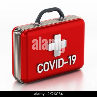 First aid kit isolated on white background. 3d illustration Stock Photo ...