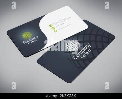 Business card back and front with generic info. 3D illustration Stock Photo