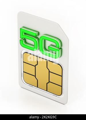 Icône Néon De La Carte Sim 2g Illustration De Rendu 3d