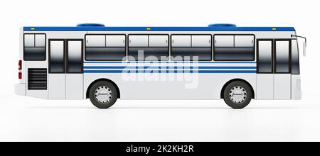 Generic city bus isolated on white background. 3D illustration Stock Photo