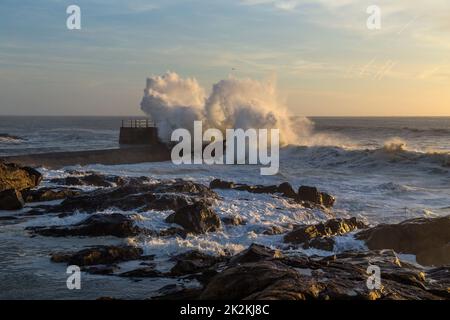 Foz during a storm on the ocean Stock Photo