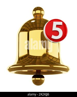 Notification bell isolated on white background. 3D illustration Stock Photo