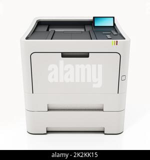 Generic laser printer isolated on white background. 3D illustration Stock Photo