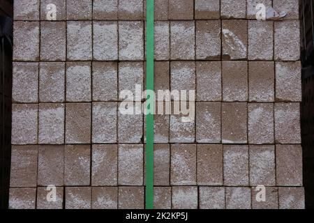 brick heap texture background stone pile on construction site Stock Photo