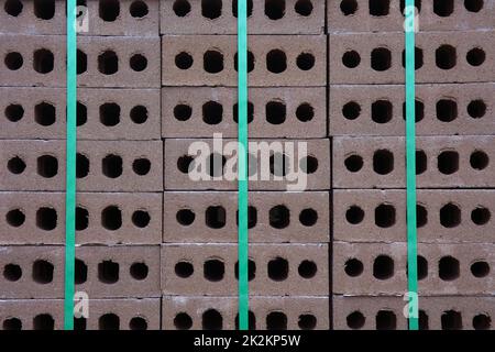 pile of bricks texture stone stack pattern gray background Stock Photo