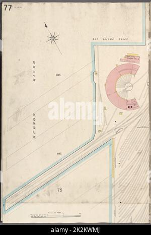 Cartographic, Maps. 1907. Lionel Pincus and Princess Firyal Map Division. Fire insurance , New York (State), Real property , New York (State), Cities & towns , New York (State) Manhattan, V. 6, Plate No. 77 Map bounded by Hudson River Stock Photo