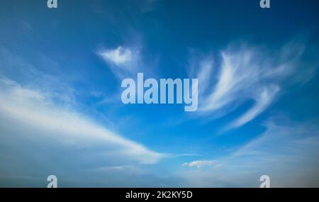 Blue sky with whie Cirrus clouds Stock Photo