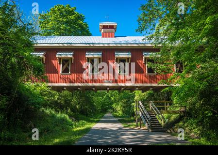 Richard Eastman Covered Bridge - Yellow Springs - Ohio Stock Photo