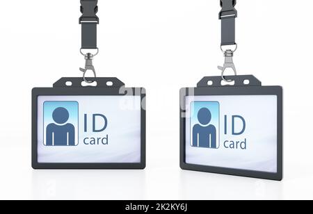 ID cards with people silhouette isolated on white background. 3D illustration Stock Photo