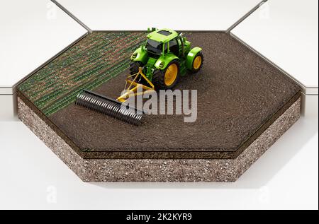 tractor with plow illustration isolated on white background Stock Photo ...