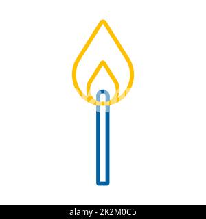 Burning match vector icon. Barbecue and bbq grill Stock Photo