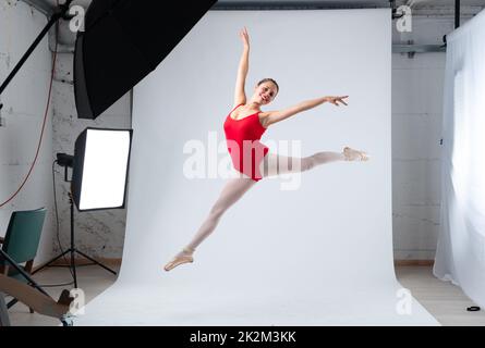 ballerina means female ballet dancer Stock Photo